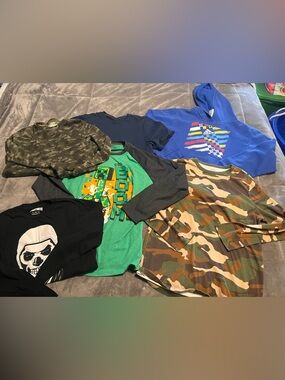 5 shirts, 1 Adidas hoodie, size 18/20